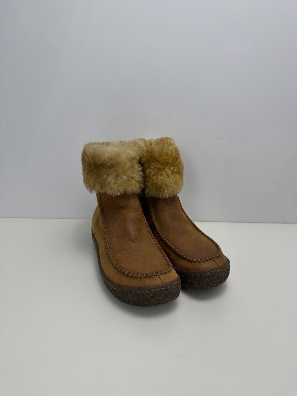 Born Black Suede Ankle Boots Size 9M Winter Fur Zipper